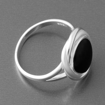 Ring Silber Onyx schwarz Adina, Größe 58