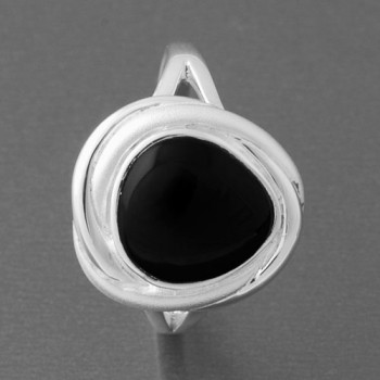 Ring Silber Onyx schwarz Adina, Größe 58