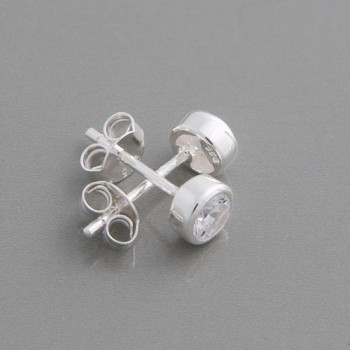 Ohrstecker Silber rund Zirkonia, 3 mm