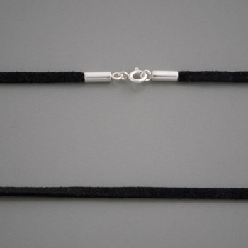 Velours-Lederkette schwarz 3mm, Länge 45cm