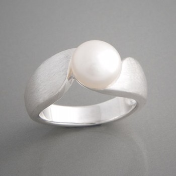 Silberring Perle Rima Ringgröße 60