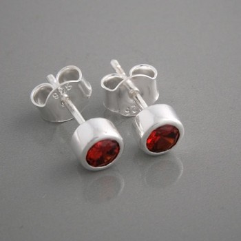 Ohrstecker Silber rot