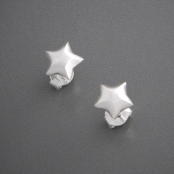 Ohrstecker Stern 925 Silber matt