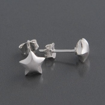 Ohrstecker Stern 925 Silber matt