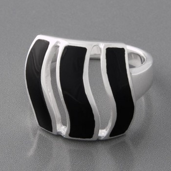 Silberring Onyx schwarz Amidala, Größe 52