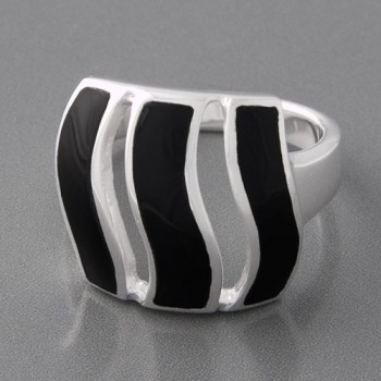 Silberring Onyx schwarz Amidala, Größe 58