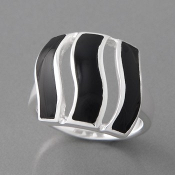 Silberring Onyx schwarz Amidala, Größe 52
