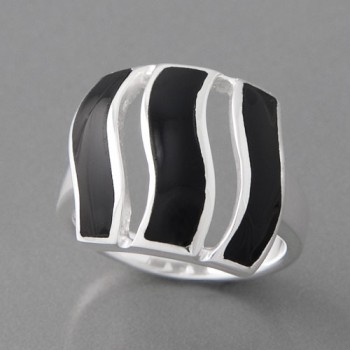 Silberring Onyx schwarz Amidala, Größe 58