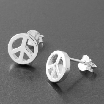 Ohrstecker Peace Silber glänzend