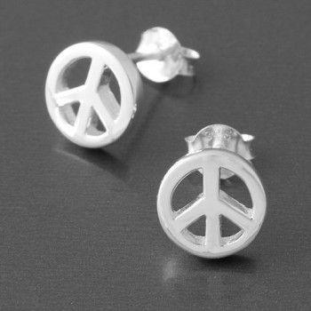 Ohrstecker Peace Silber glänzend