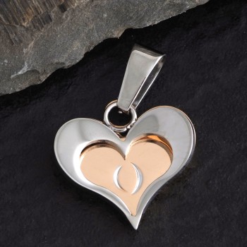 Herzanhänger Duett Edelstahl Rose Hardwear