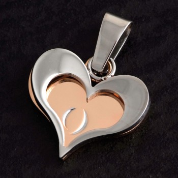 Herzanhänger Duett Edelstahl Rose Hardwear