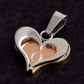 Herzanhänger Duett Edelstahl Rose Hardwear