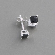 Ohrstecker Silber Zirkonia schwarz