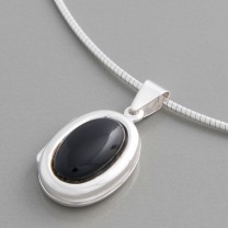 Silberanhänger Onyx Medaillon klein