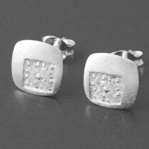 Ohrstecker Silber Galateya quadratisch Zirkonia Four