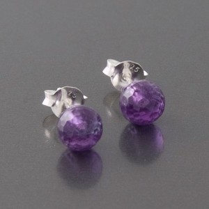 Ohrstecker Silber Kugel Amethyst