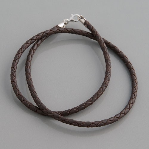 Flechtlederband braun 3mm | Länge 50cm