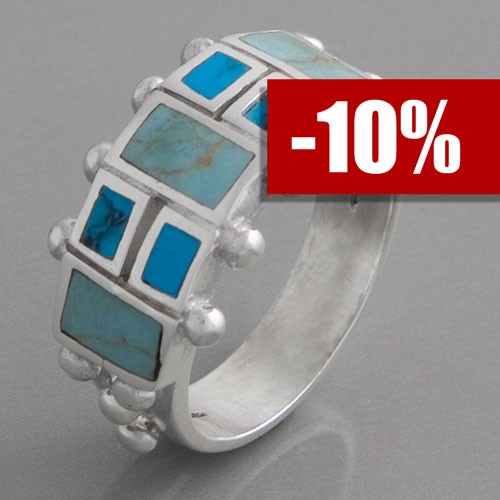 Silberring mit Türkis Ringgröße 58