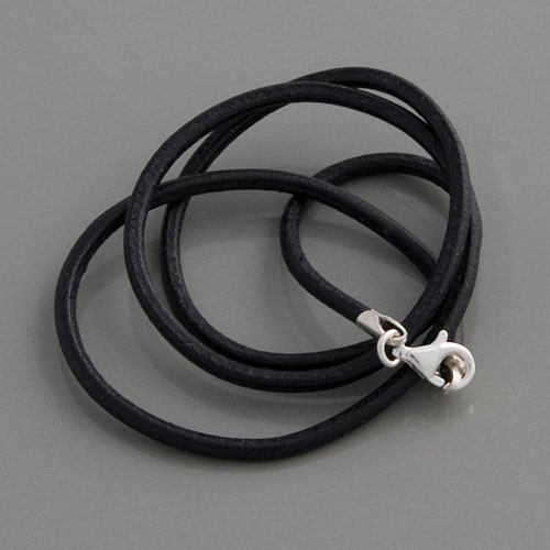 Lederkette schwarz 3mm | Länge 45cm