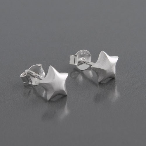 Ohrstecker Stern 925 Silber matt