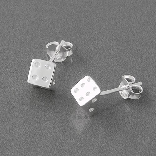 Ohrstecker Würfel Silber