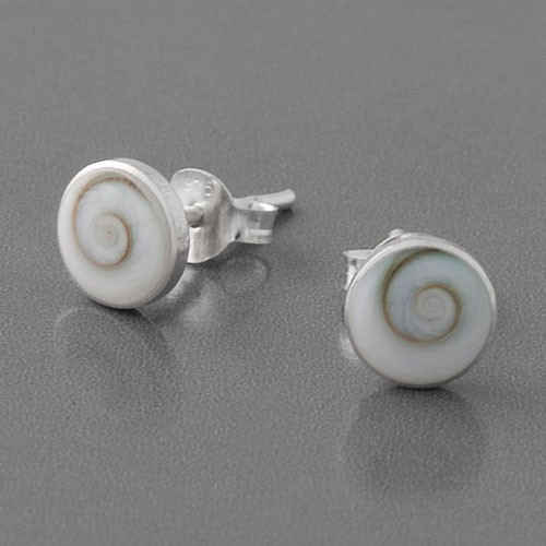 Ohrstecker Silber Meeresauge rund