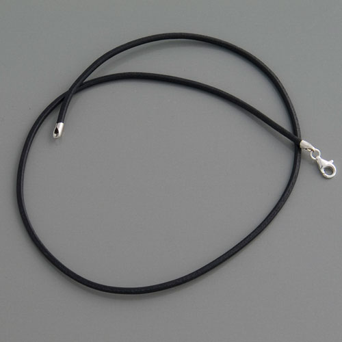 50 cm Unisex Lederkette Kette Band 2 mm schwarz mit Magnetverschluss 
