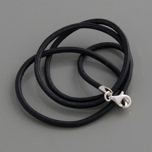 Lederband 1 m Lederkette schwarz offener Verschluss Herren Damen Necklace 100 cm 