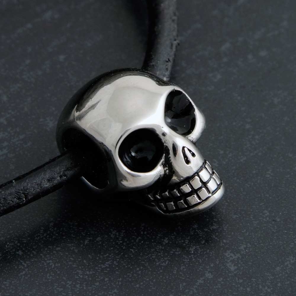 dr. skull 925 Silber Totenkopf Anhänger Schädel Granat Augen Biker Gothik  02